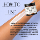 Bowl of cream, bottle of olive oil, and beef tallow with text on a black background