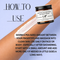 Product display with ingredients and text on a black background