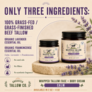 Lavender + Frankincense Whipped Tallow Balm (Calm)