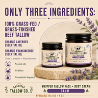 Lavender + Frankincense Whipped Tallow Balm (Calm)