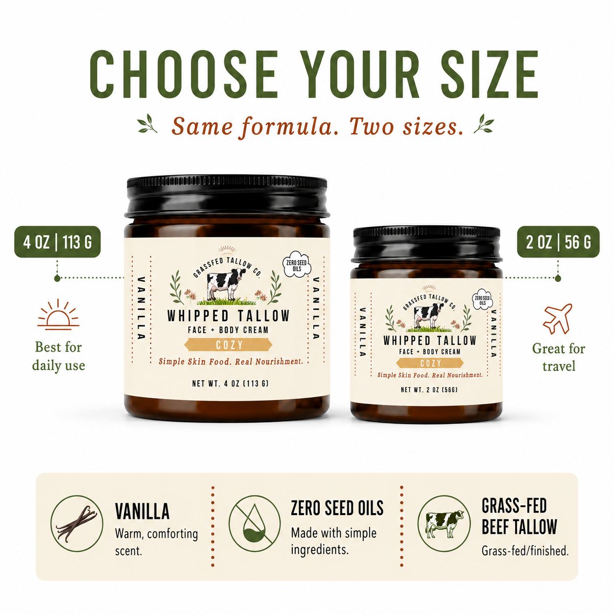 Vanilla Whipped Tallow Cream (Cozy)