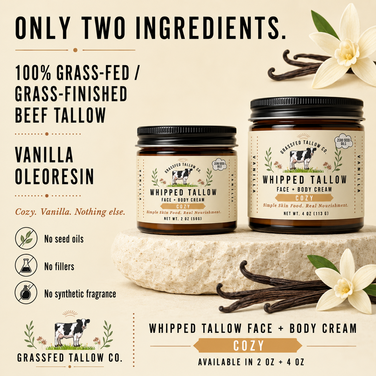 Vanilla Whipped Tallow Cream (Cozy)
