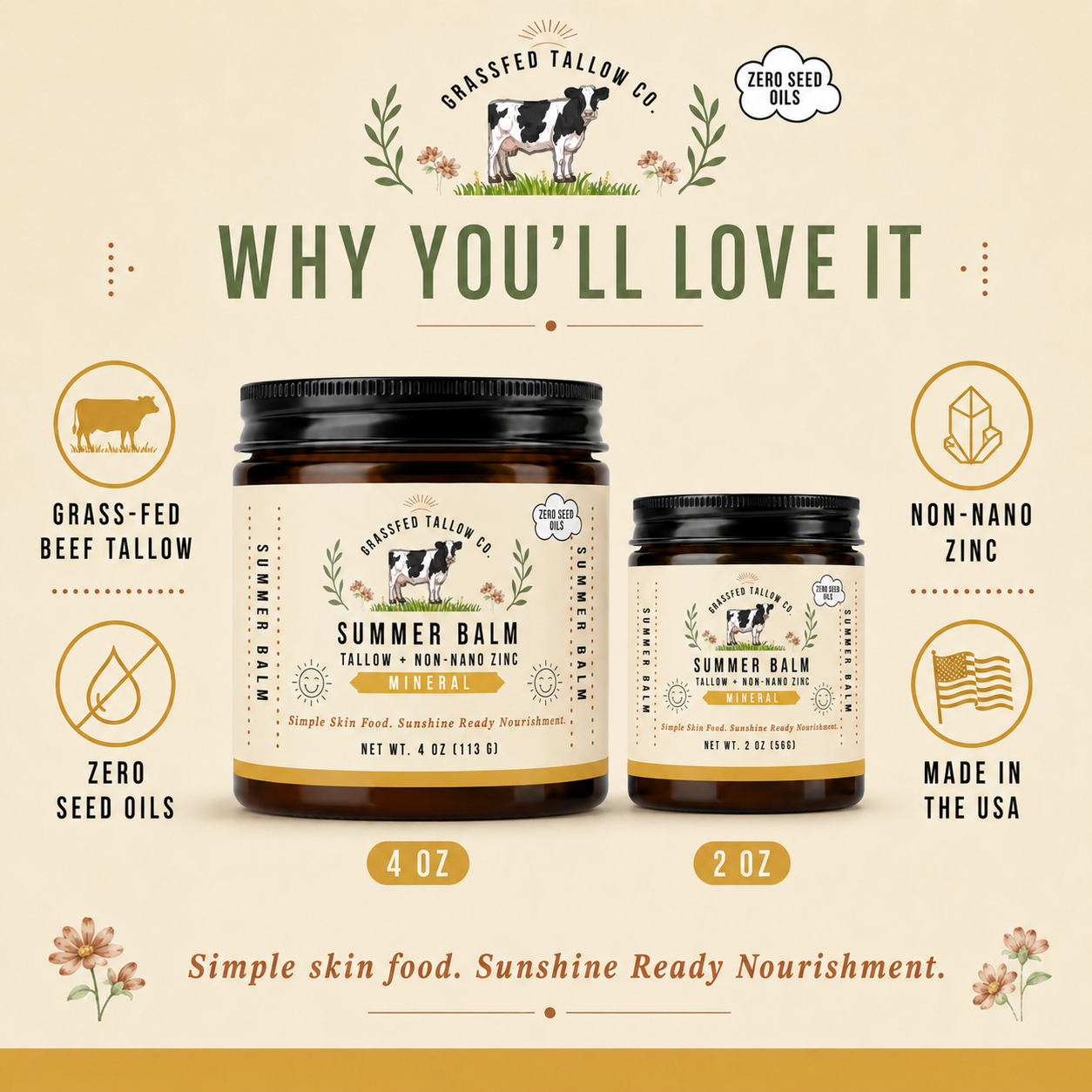 Tallow + Non-Nano Zinc (Summer Balm)