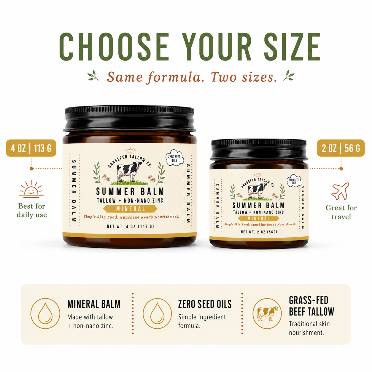 Tallow + Non-Nano Zinc (Summer Balm)